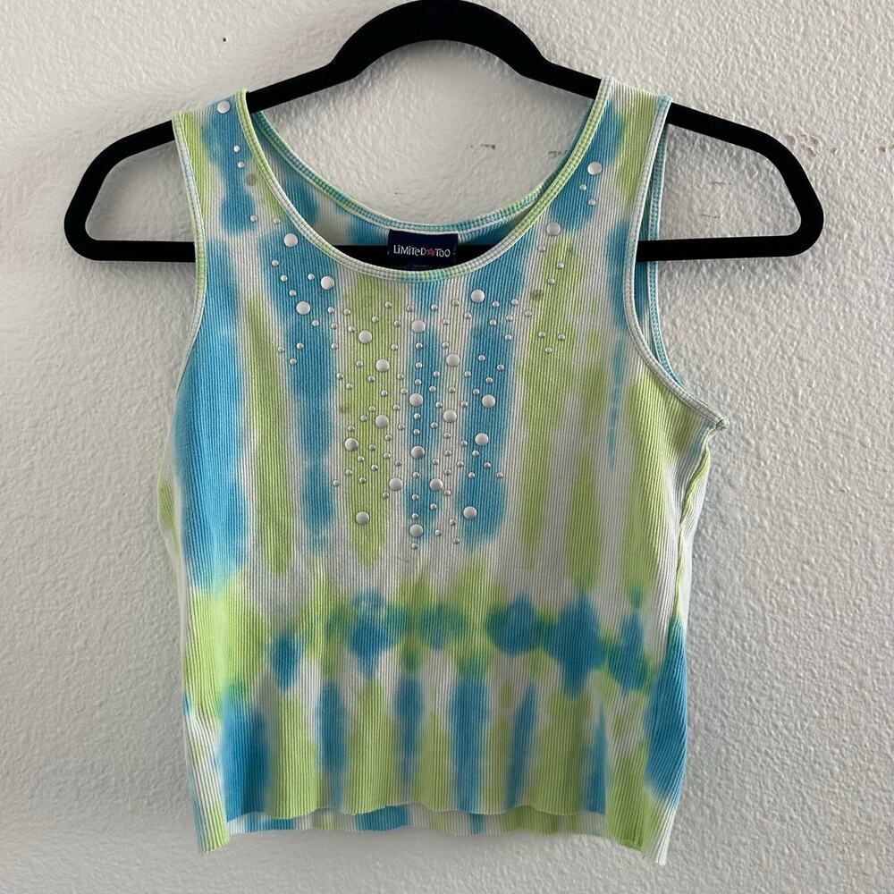 Y2K Limited Too Tie Dye Silver Stud Embellishment Crop Tank Top